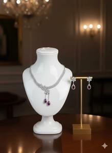 Conjunto de Collar y Aretes de Latón con Diseño Único y Elegante para Mujer, Joyería Tradicional Hecha a Mano para Fiestas, Disponible a Buen Precio - Product Image 5