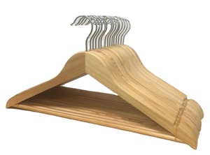 Wholesale Custom Logo Pine Wood Hangers Stainless Steel Components Low MOQ Standard Size Durable Clothes Hangers for Wardrobe - Product Image 4