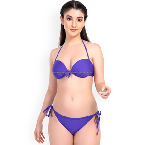 Ensemble bikini 2 pièces Nardon Apparel Sexy Solid pour femme, en maille, micro-soutien-gorge à découpe haute, avec fermetures éclair, logo frontal, maillot de bain respirant - Product Image 3