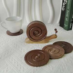 Handcrafted Wooden Coaster Set With Holder Mats Perfect For Home <b>Kitchen</b> <b>Table</b> Protection And Special Occasions - Product Image 5