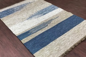 Tapis d'intérieur/extérieur moderne abstrait, tissé à la main, réversible, résistant aux taches, en PET recyclé, tissage plat, écologique - Product Image 6