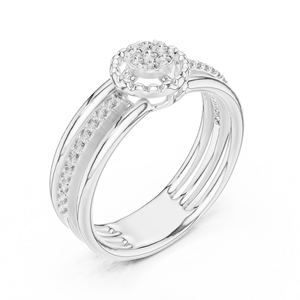 Anillo de Diamantes de Laboratorio de Lujo, Oro Blanco de 18 Quilates con Baño de Rodio, Certificado, para Compromiso, Boda, Fiesta, San Valentín, Uso Diario - Product Image 1
