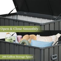 200 gallons boîte de rangement extérieure grand bac de rangement pour patio caractéristiques étanches pour coussins coussins outils de jardin verrouillable