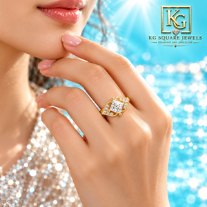 Bague solitaire ovale avec halo de diamants de laboratoire, élégante bague de fiançailles ovale en diamant, bijoux de mariée de luxe, sertissage halo étincelant - Product Image 1
