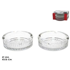 Set di 2 Posacenere in Cristallo Rotana, Dimensioni 10,5 cm - Product Image 1