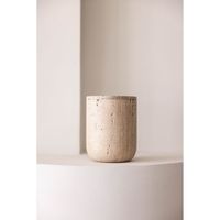 Boîte de rangement en marbre travertin de luxe avec couvercle pour cuisine et salle de bain, boîte de rangement en pierre beige moderne au design élégant