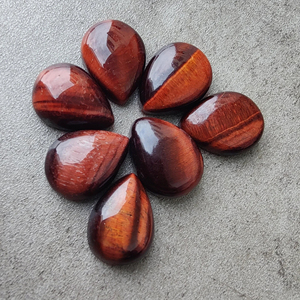 Cabujón de Ojo de Tigre Rojo Natural, Forma de Pera, Parte Posterior Plana, Calibrado, Gema de Calidad AAA+ - Product Image 5