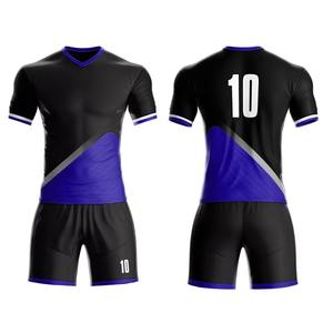 Maillot de football pour adulte de haute qualité, personnalisable, respirant, séchage rapide, polyester/coton, col rond, manches courtes, 180g, soyeux - Product Image 4