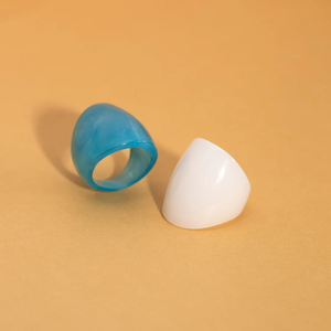 Anillo de Resina FAIZA CRAFT, Diseño Ancho, Pulido, Unisex, Joyería de Moda - Product Image 3