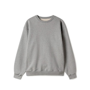 Sweat-shirt en molleton gris surdimensionné pour homme, col en V, coupe classique, tricoté, style décontracté d'été, couleur unie, écologique - Product Image 1