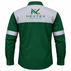 Ropa de Trabajo para Hombre, Camisa de Trabajo Verde Grisácea, Transpirable, Manga Larga, Uniforme de Seguridad, Bolsillos Reflectantes - Product Image 4