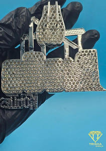 <b>Custom</b> Airplane <b>Name</b> Pendant Moissanite Diamond Iced Out Hip Hop <b>Necklace</b> Bling Jewelry Gift - Product Image 4