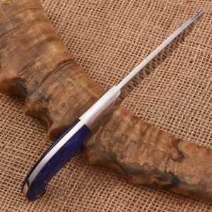 Couteau de chasse et de camping en acier inoxydable de qualité supérieure, lame pleine longueur, avec étui en cuir, 58 HRC, lame fixe ultra-affûtée, OEM, faible MOQ - Product Image 2