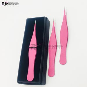 Pinza para cejas RMI, producto recién llegado, con punta plateada y recubrimiento en polvo rosa, nuevo diseño, puntiaguda. - Product Image 6