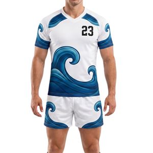Fluid Marble Motion Rugby Uniform Blue Polyester Moisture Wicking Lightweight Premium Athletic Teamwear Rugby Uniforms - Product Image 5