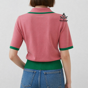 HMR Personalizado Alfa |   Kapa |   Suéter Acrílico Transpirable Alpha para Mujer, Verde y Rosa, con Mangas Reales, Estilo Griego, para Hermandades - Product Image 3