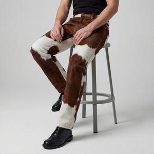High Quality Genuine Cowhide <b>Leather</b> <b>Trousers</b> Durable Motorcycle Biker Wear Custom Manufacturer <b>Men's</b> Pants - Product Image 4