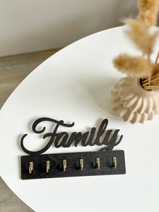Modern Family Theme Black Metal <b>Wall</b> Mounted <b>Key</b> Holder <b>Hook</b> <b>For</b> Hanging Light Weight Bags And Handbags Or Car <b>Keys</b> From India - Product Image 5