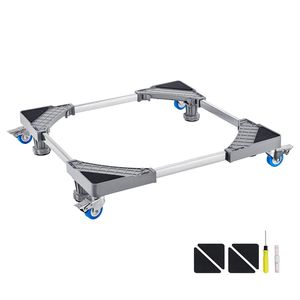 Supporto per Mini Frigorifero con Capacità di Carico di 400 Libbre, 4 Piedi Robusti, 4 Ruote Girevoli Bloccabili, Piedistallo Regolabile per Lavatrice ed Elettrodomestici - Product Image 2