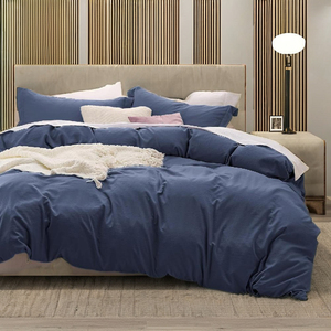 Ensemble de housse de couette et de taies d'oreiller en coton 100% 400TC, toucher moelleux de luxe, écologique, moderne, uni, décoration de la maison, ensemble de literie personnalisable - Product Image 5