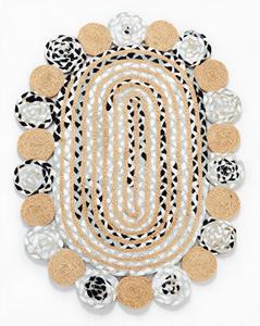 Handgewebter Geflochtener Jute-Baumwoll-Teppich Großhandel Boho Oval Wohnzimmer Schlafzimmer Heim-Dekoration - Product Image 4