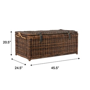 Large Rattan <b>Storage</b> <b>Trunk</b> Suitable For Bedding Cushions Toys And Multipurpose Household Organization Wholesale From India - Product Image 2