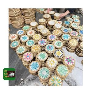 OFERTA RÁPIDA 2026: Posavasos de ratán redondo y cuadrado de Vietnam, hechos a mano con ratán natural e incrustaciones de nácar. - Product Image 4