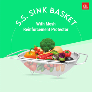 New Arrival SS <b>Sink</b> <b>Basket</b> With Mesh Reinforcement Protector Fruit Vegetable Strainer <b>Basket</b> Oval Mesh Colander - Product Image 5