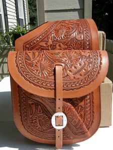 Sac de selle en cuir véritable de style western de haute qualité, avec double couture, respirant et multifonctionnel, pour l'équitation. - Product Image 4