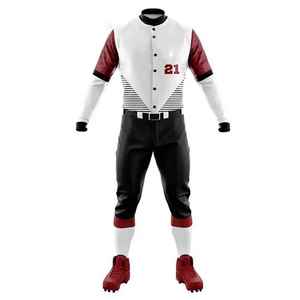 Men Sublimated Baseball Uniform <b>White</b> Purple Striped Jersey With Number 21 Breathable Regular Fit All Seasons Adult - Product Image 4