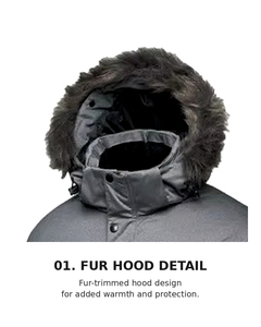 Parka d'hiver en duvet de canard avec capuche en fourrure |   MARK MK-4076 OEM/ODM Marque coréenne - Product Image 4