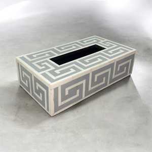 Boîte à mouchoirs rectangulaire en bois personnalisée, artisanale, décorative, motif floral, design élégant avec incrustation d'os, haute qualité, pratique - Product Image 4