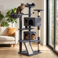 Arbre à chat en bois robuste avec base renforcée anti-basculement