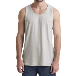 Camiseta sin mangas elástica acanalada para hombre, personalizada al por mayor, con logo personalizado, ajuste muscular, bordado 3D de alta calidad, 100% algodón, transpirable y de secado rápido. - Product Image 1