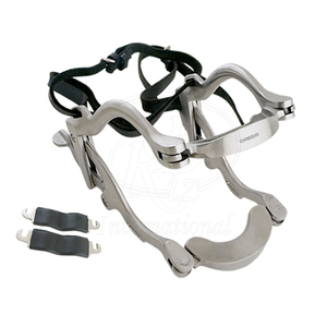 เครื่องมือตรวจช่องปากม้า Haussman Equine Dental Mouth Speculum ทำจากสแตนเลส พร้อมสายหนังและแผ่นรองเหงือก สำหรับสัตวแพทย์ม้า - Product Image 1