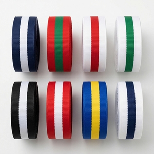 Neelkamal Industries - Cinta Grosgrain a Rayas Blancas y Negras de 25 mm (1 Pulgada) con Rayas Centrales para Lazos, Adornos y Envolturas al por Mayor - Product Image 6