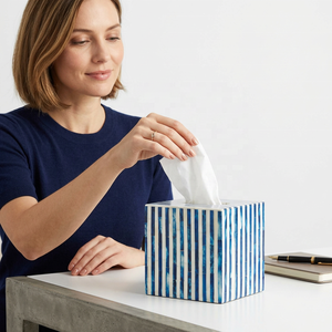 The Handmade Collection Traditional Handcrafted Bone Inlay Eco-Friendly Portable Tissue Box in Luxury Design Available Worldwide - Product Image 1
