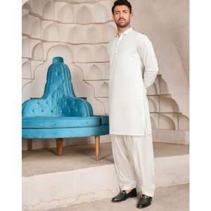 Shalwar Kameez pour hommes, coupe ample, vêtements ethniques traditionnels, tissu de haute qualité, tenue élégante et confortable pour hommes - Product Image 2