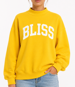 <b>Women's</b> Cozy Oversized Mock Neck Sweatshirt Front Logo Premium Cotton Casual Streetwear Fashion Pullover - Product Image 5