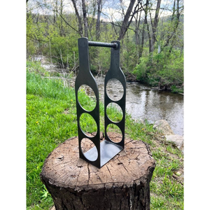 Porte-bouteilles en métal industriel de qualité fantastique, porte-bouteilles moderne en acier inoxydable - Product Image 2