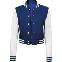 Veste universitaire color block pour femmes grandes tailles, manches contrastées, col montant, boutons pression, automne