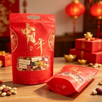Sachet Doypack refermable avec fermeture éclair, imprimé sur mesure, résistant aux chocs, pour l'emballage de noix, snacks, aliments et thé, fabrication OEM