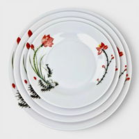 Ensemble bol et soucoupe en mélamine, design minimaliste peint à la main, assiettes rondes, durables, pour les fêtes