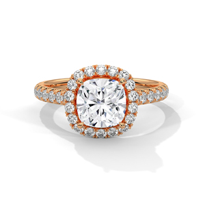 Anillo de Diamantes Cultivados en Laboratorio de Oro de 14K, Anillo de Compromiso de Oro Sólido de 18K para Mujer, Estilo Clásico, Certificado IGI, Anillo de Compromiso, Aniversario - Product Image 3
