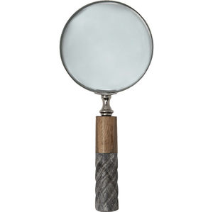 Loupe décorative classique avec manche en bois bicolore, style vintage, aide à la lecture fonctionnelle et accessoire de bureau - Product Image 1