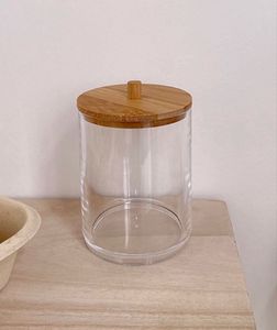 Borosilicate Glass <b>Jar</b> with Wooden Lid Minimalist Kitchen Canister Pantry Organizer Coffee Bean Tea Sugar Spice <b>Cookie</b> Holder - Product Image 6