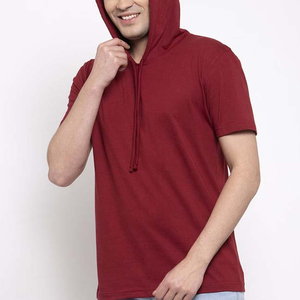 Custom 100% Cotton <b>Short</b> <b>Sleeve</b> Winter Gym <b>Hoodie</b> for <b>Men</b> Regular Fit Hooded Pocket Workout Streetwear Quick Dry & Breathable - Product Image 4