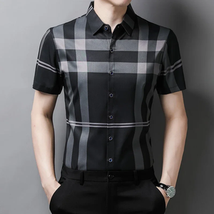 New Men's Business Casual Short Sleeved Shirt <b>No</b> Iron and Wrinkle Resistant Top - Product Image 1