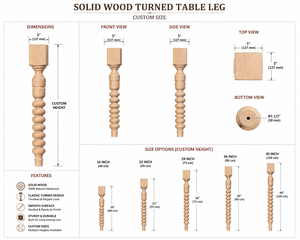 Heavy-Duty Solid Rubber Wood <b>Table</b> Legs-Modern Design Shape Hospital Living Room Use Strong Durable Replacement for <b>Dining</b> - Product Image 2