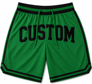 Shorts de basket-ball jaunes personnalisés pour hommes avec bordure noire, taille à cordon de serrage, style sportif, tissu en maille respirant avec logo - Product Image 5
